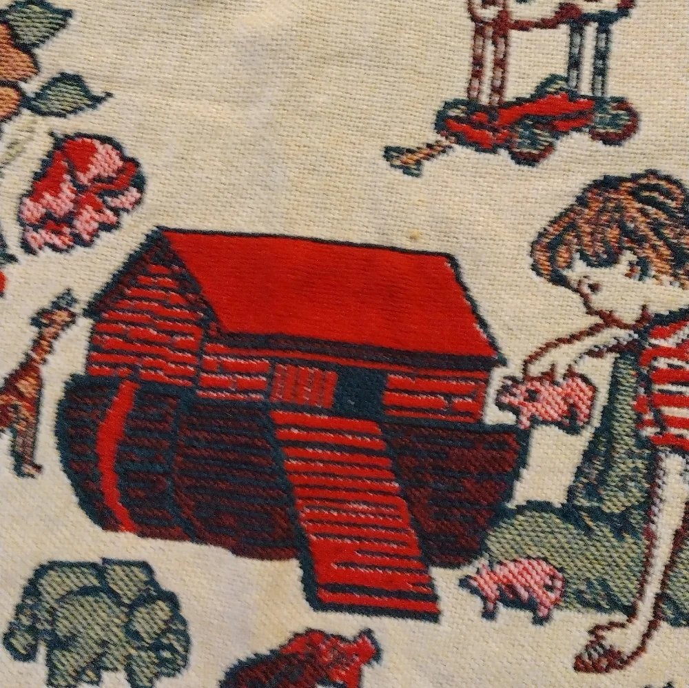 Vintage Bob Timberlake Christmas Family Home Tapestry Thick Throw Blanket 46x68
